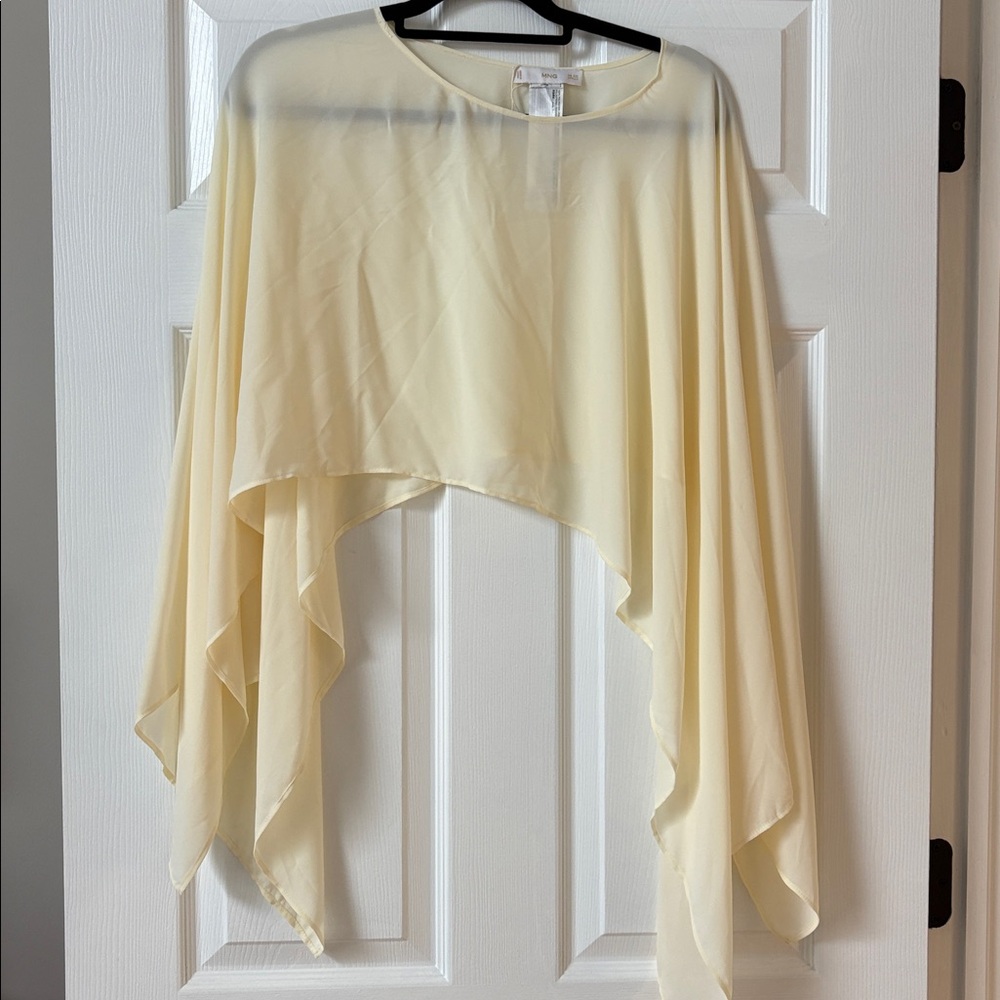 Mango Cream Sheer Blouse